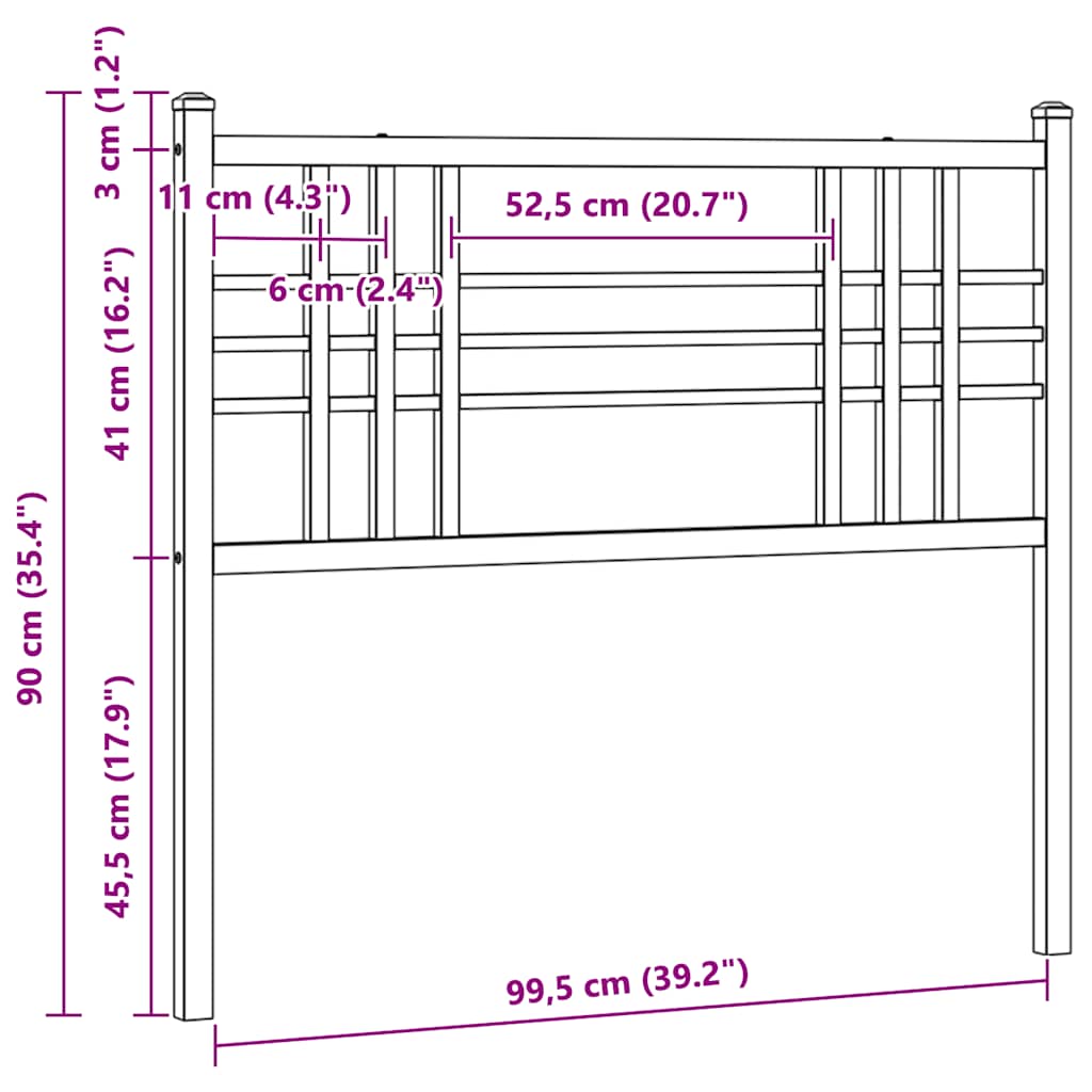 fehér fém csere fejtámla 100 cm