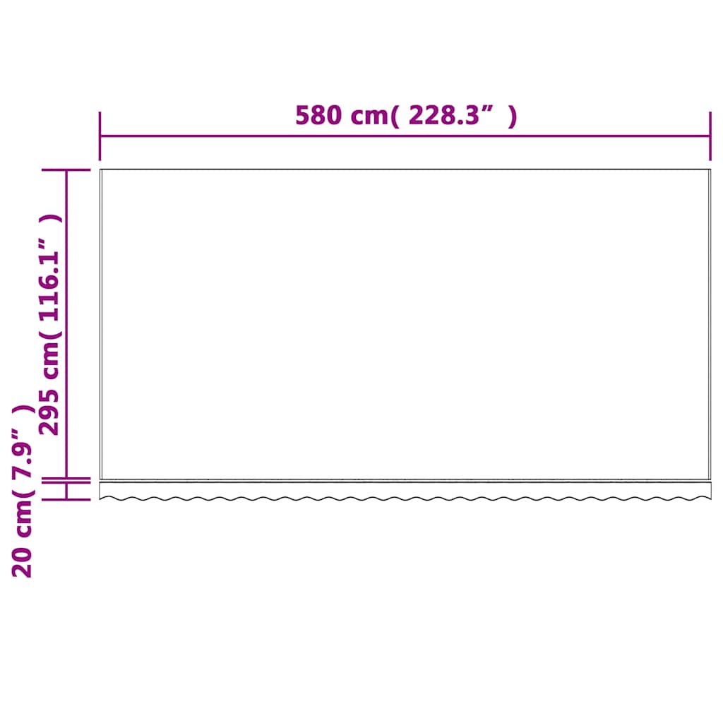 többszínű csíkos pótszövet napellenzőhöz 6 x 3 m