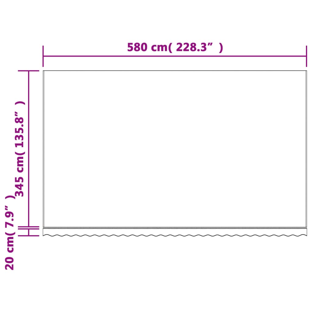 többszínű csíkos pótszövet napellenzőhöz 6 x 3,5 m