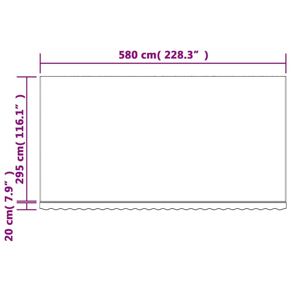 narancssárga és fekete poliészter pótszövet napellenzőhöz 600 x 300 cm