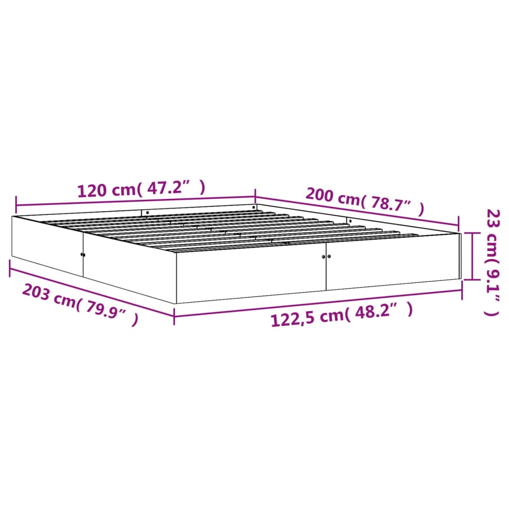 viaszbarna tömör fenyőfa ágy matrac nélkül 120 x 200 cm