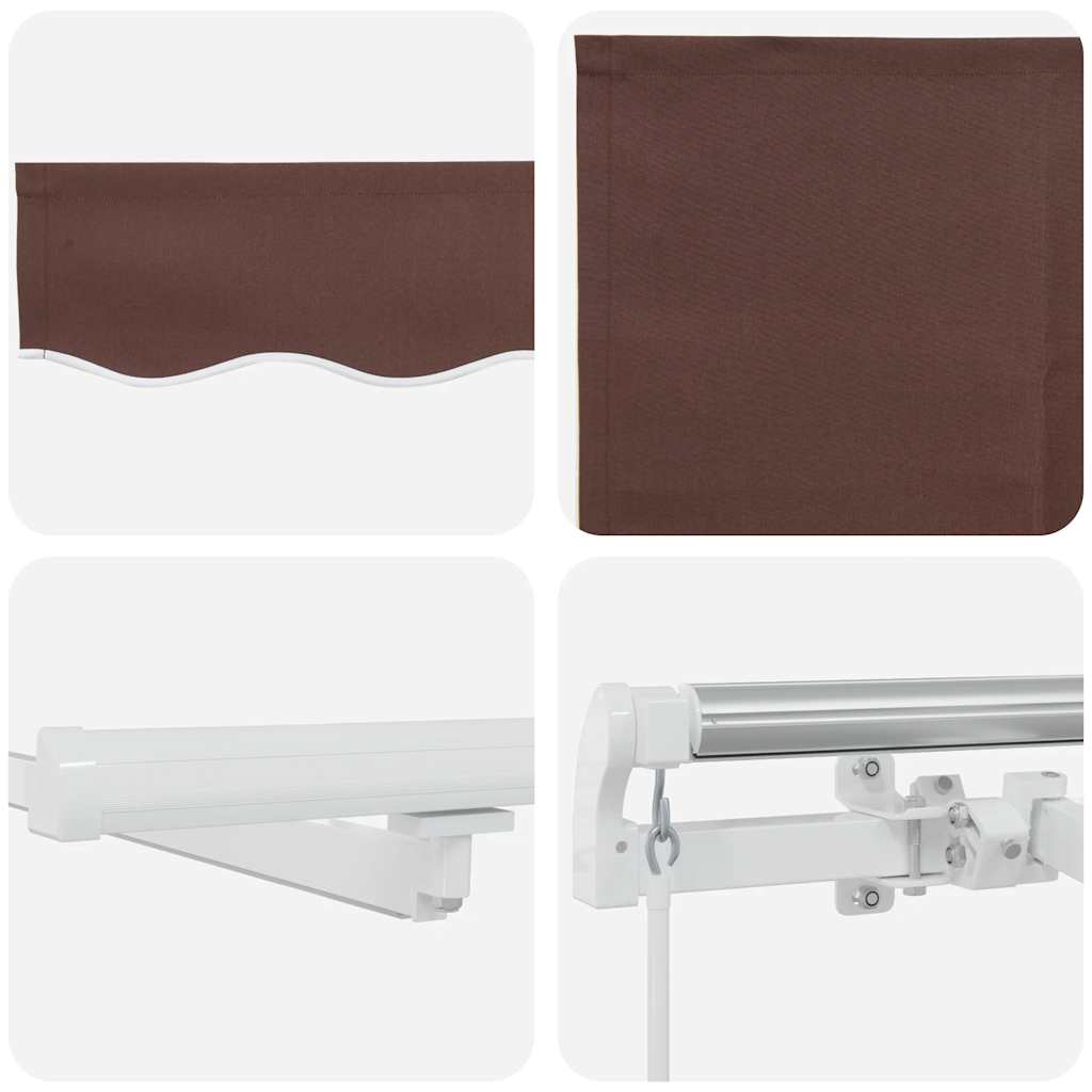 barna kézzel kihúzható LED-es napellenző 300 x 250 cm