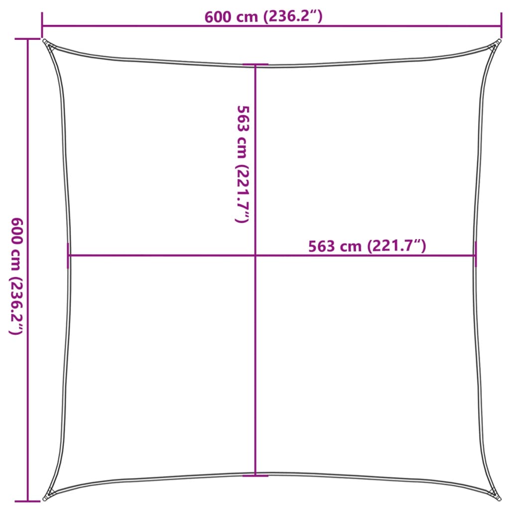 homokszínű 100% poliészter oxford szövet napvitorla 6x6 m