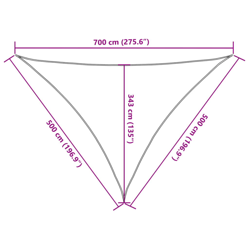 homokszínű 100% oxford szövet napvitorla 7x5x5 m