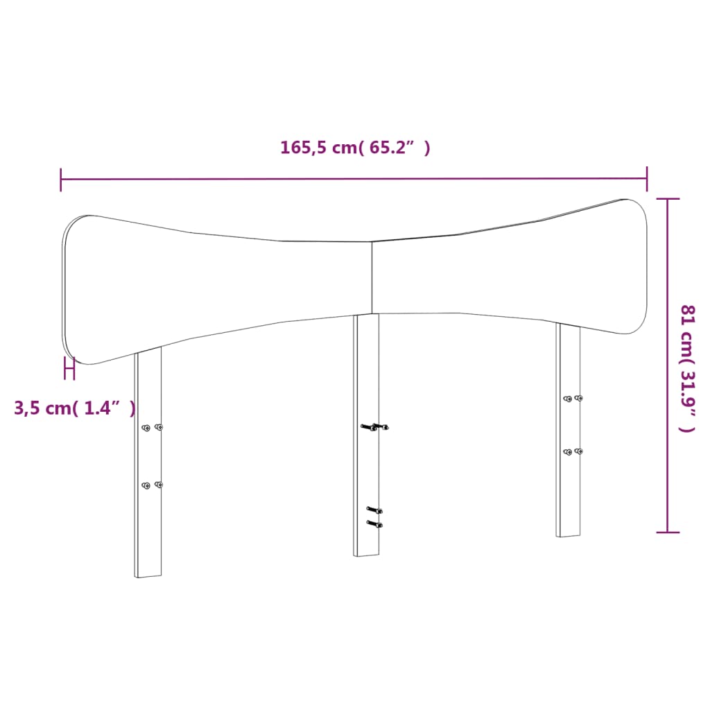 fehér tömör fenyőfa fejtámla 160 cm