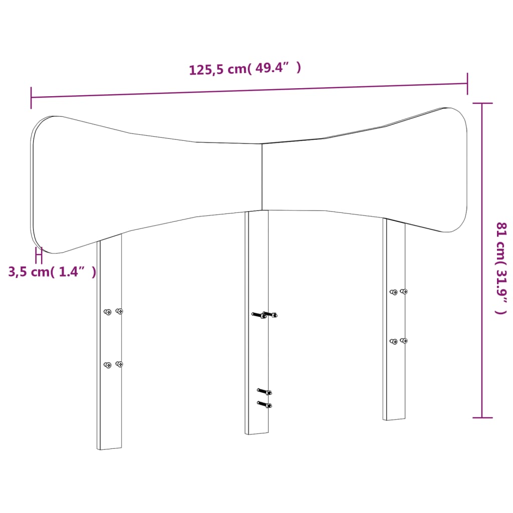 viaszbarna tömör fenyőfa fejtámla 120 cm