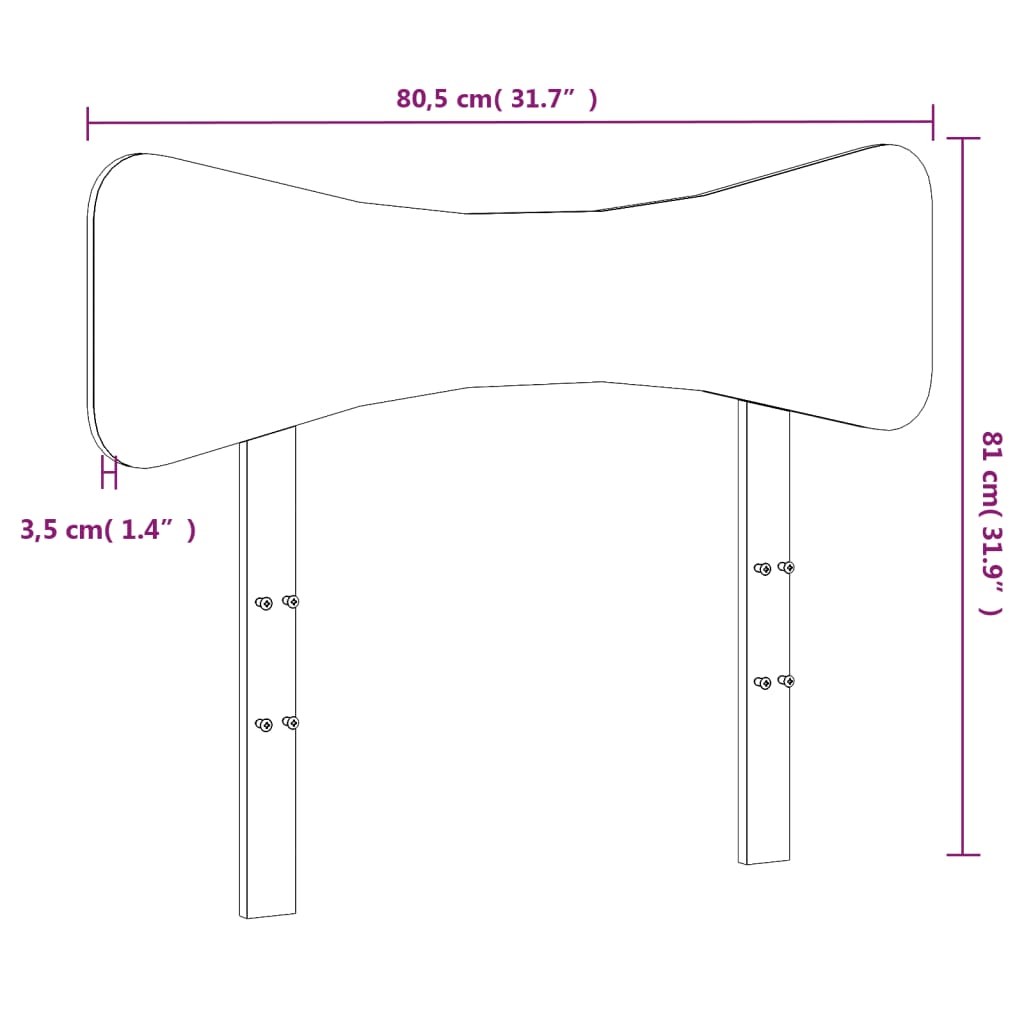 tömör fenyőfa fejtámla 75 cm