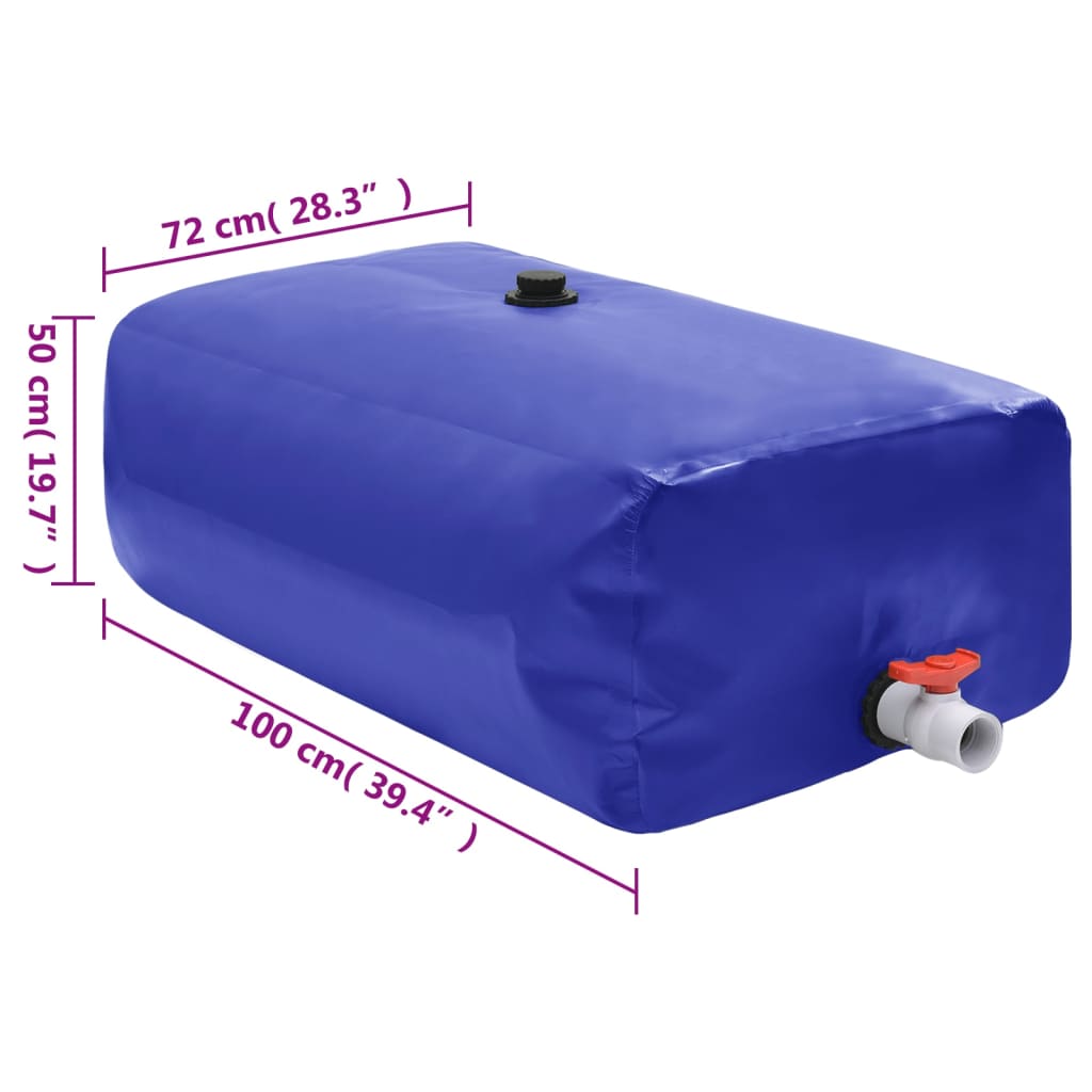 összecsukható PVC víztartály csappal 360 L