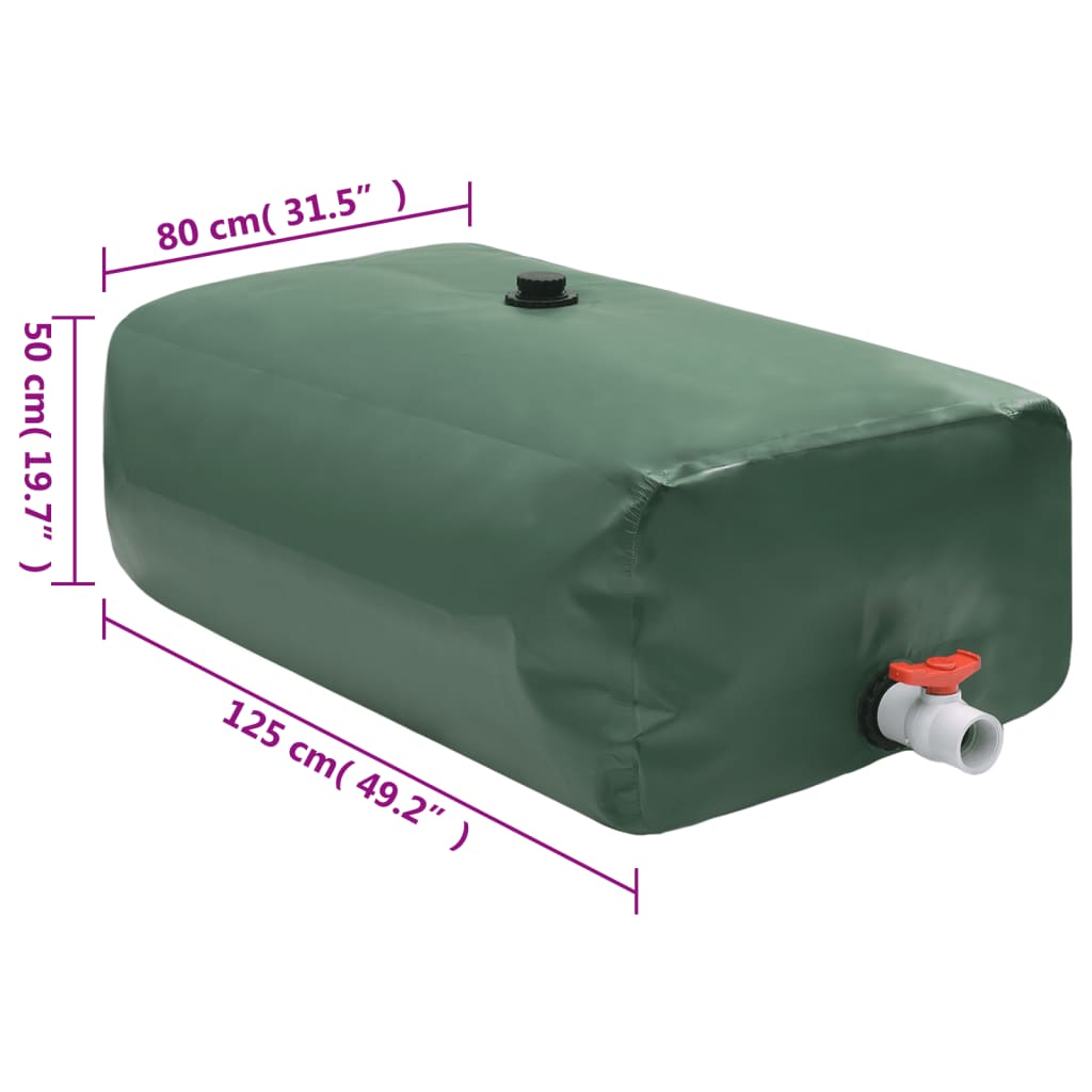 összecsukható PVC víztartály csappal 500 L