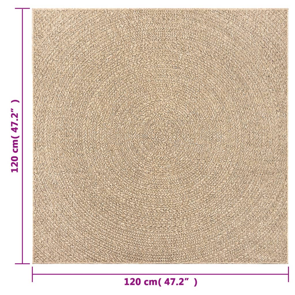 ZIZUR juta hatású beltéri és kültéri szőnyeg 120x120 cm