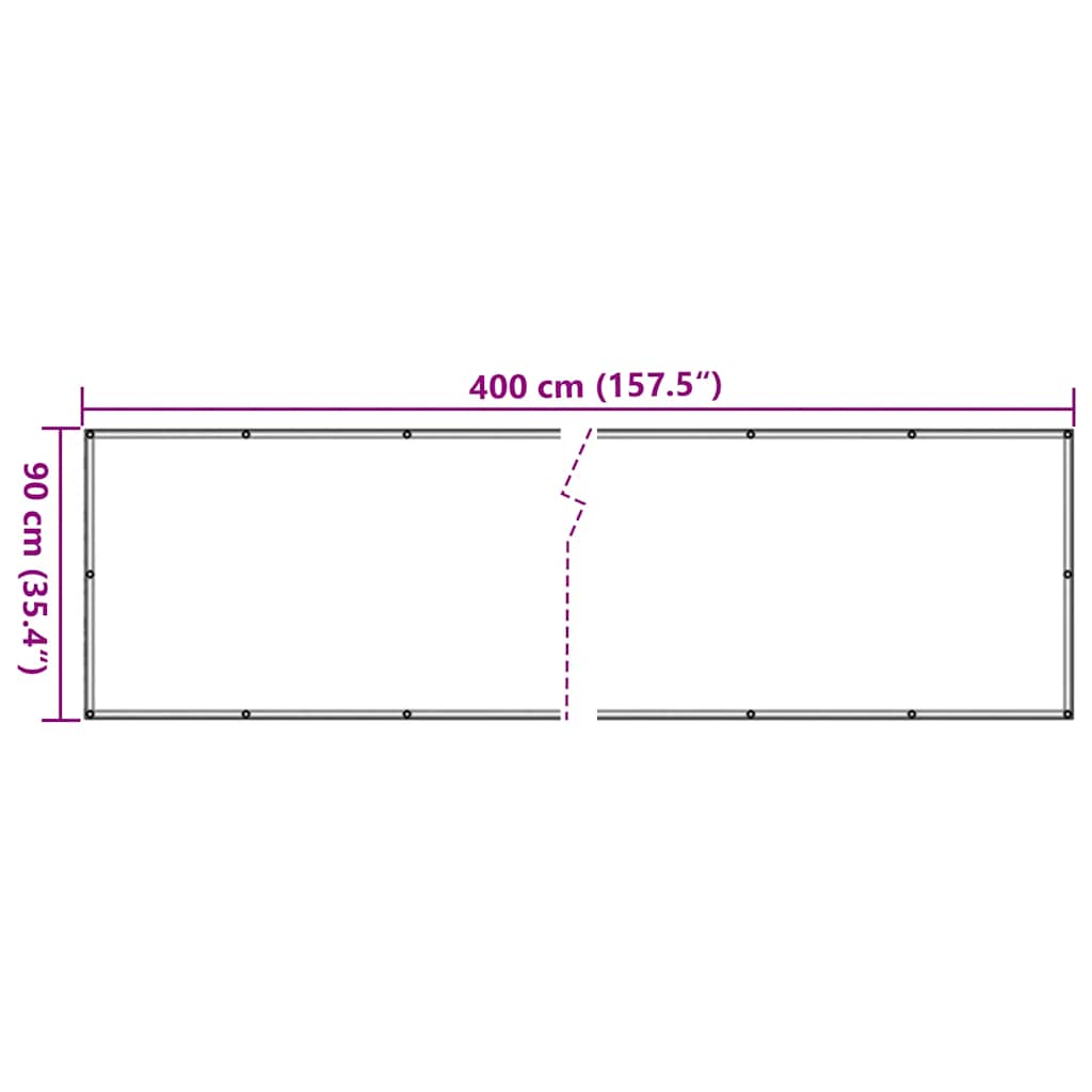 antracitszürke PVC belátás elleni erkélyparaván 400x90 cm