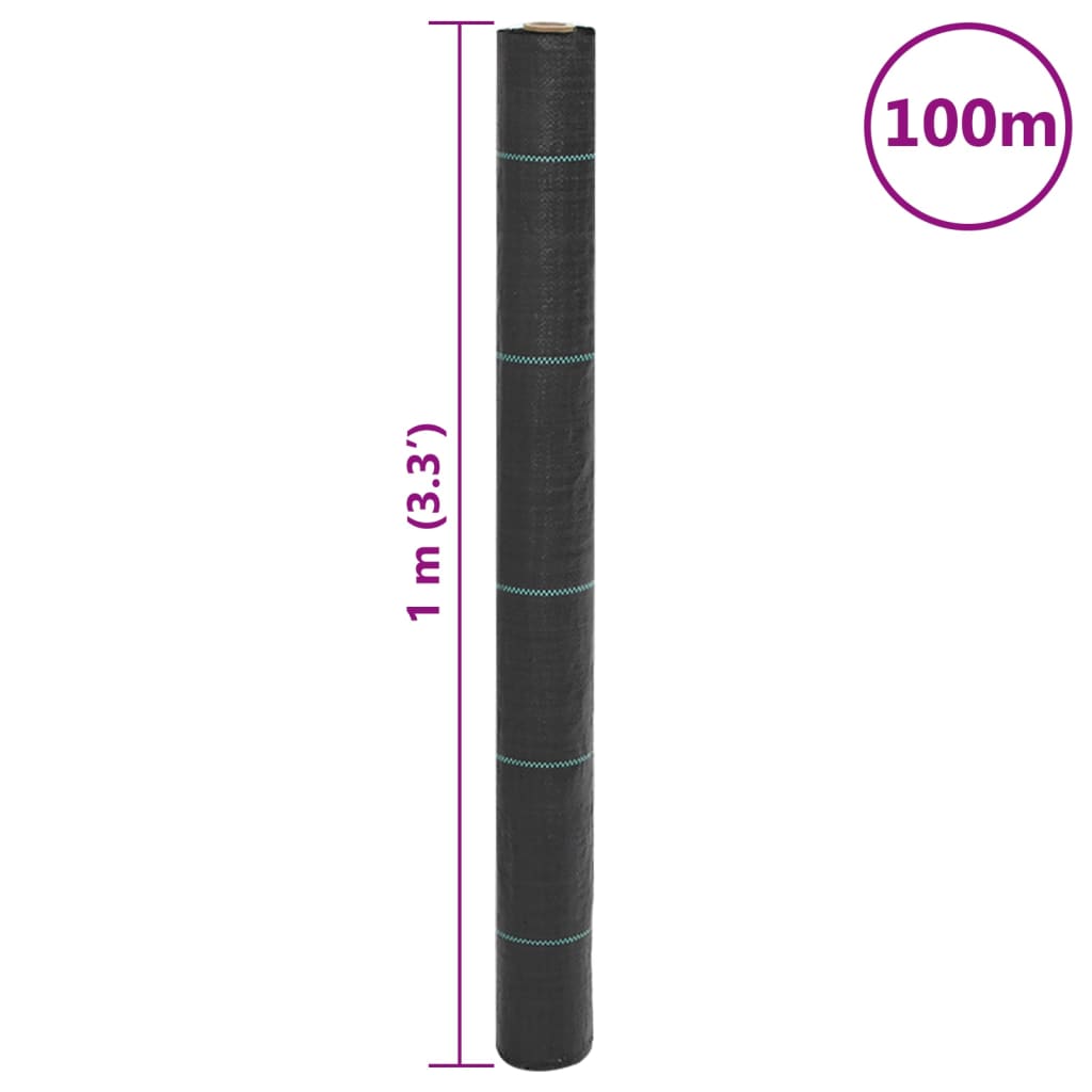 fekete PP talajtakaró membrán 1x100 m