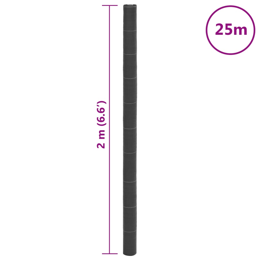 fekete PP talajtakaró membrán 2x25 m
