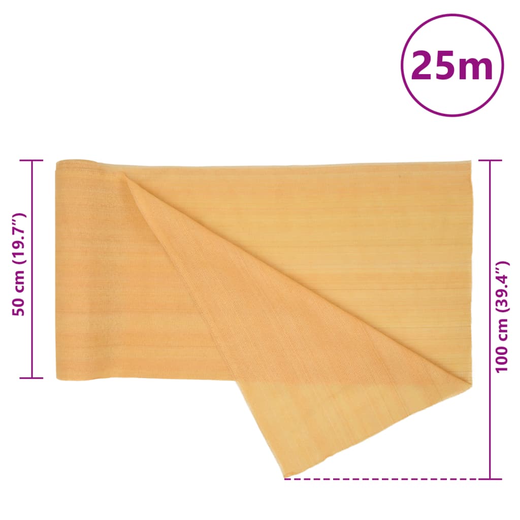 homokszínű HDPE belátásgátló háló 1 x 25 m 75 g/m²