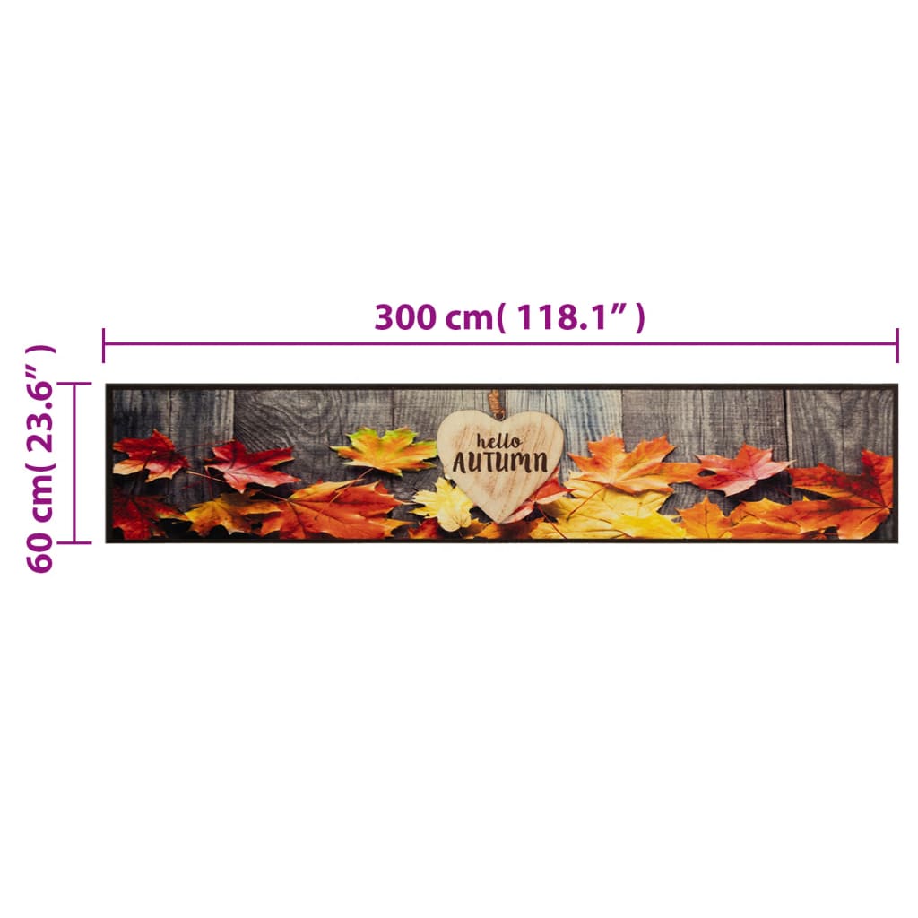 mosható őszi mintás bársony konyhaszőnyeg 60 x 300 cm