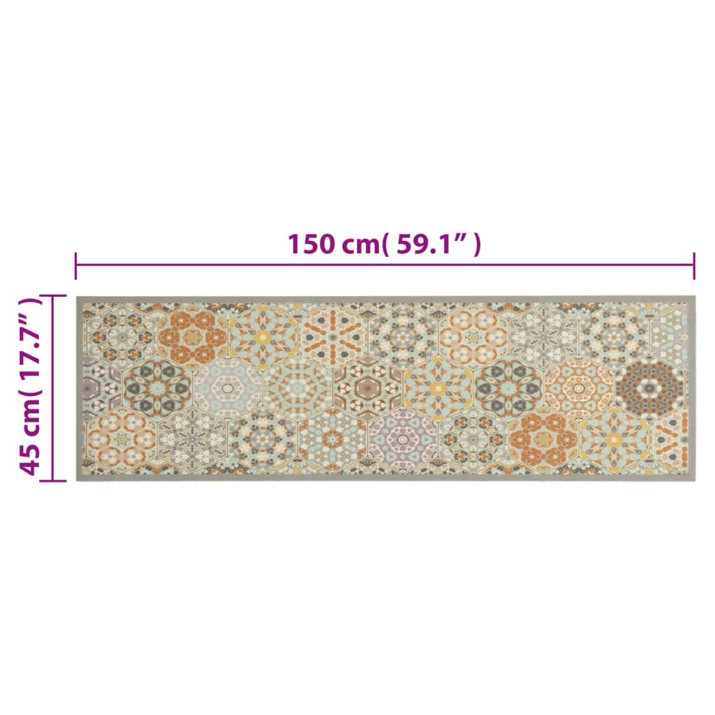 mosható hatszögletű pasztell bársony konyhaszőnyeg 45x150 cm