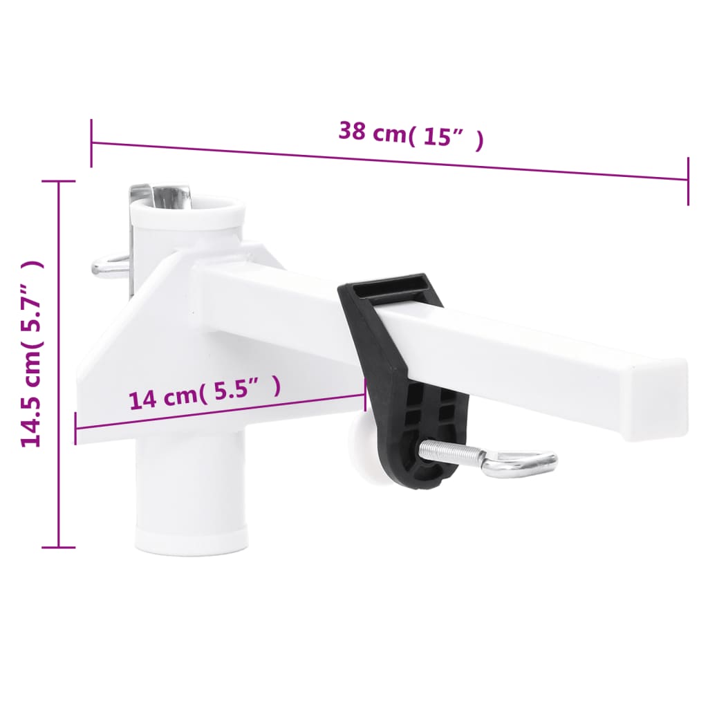 fehér acél ernyőbilincs erkélyre 38 mm