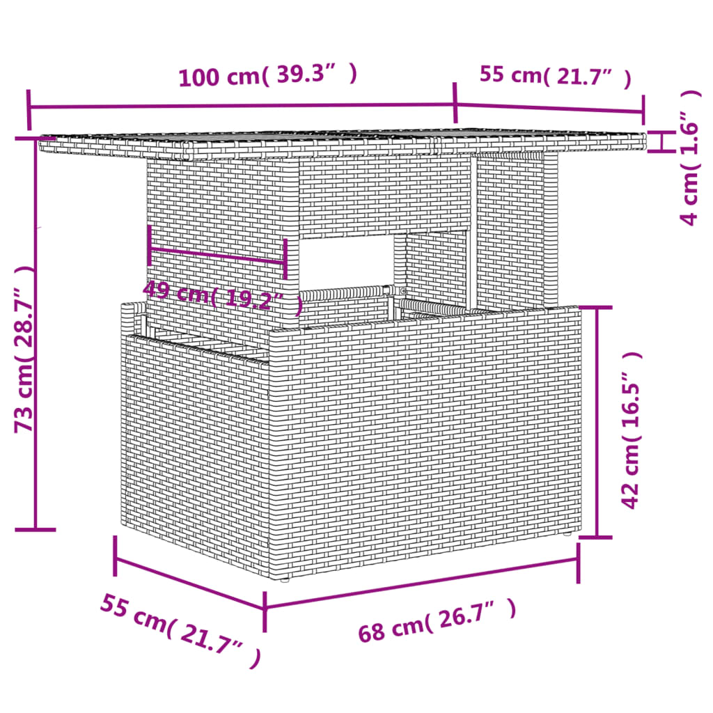 7 részes világosszürke polyrattan kerti ülőgarnitúra párnákkal