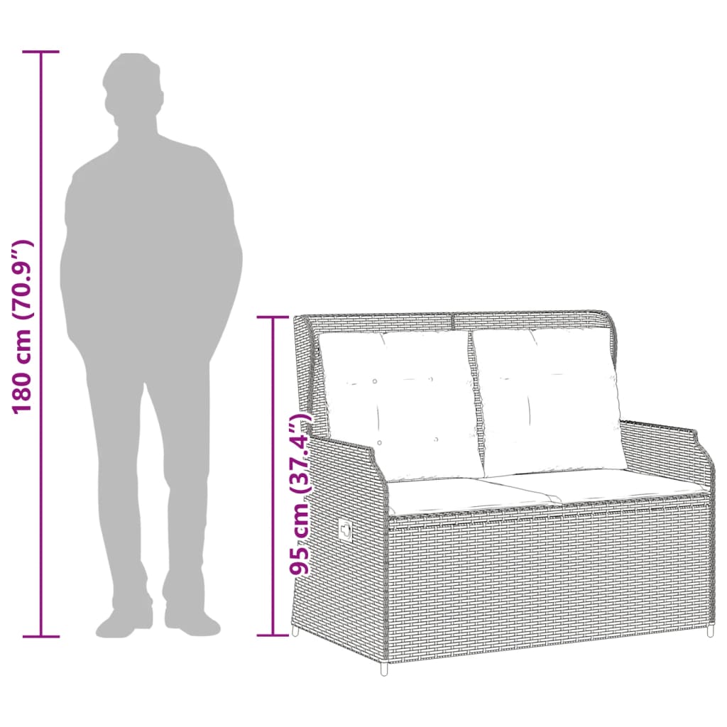 3 részes szürke polyrattan kerti ülőgarnitúra párnákkal