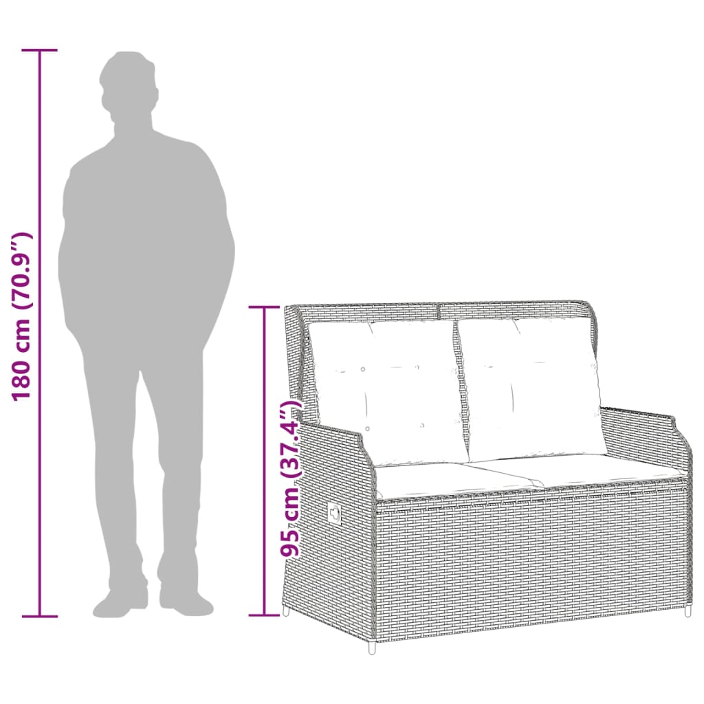 3 részes szürke polyrattan kerti ülőgarnitúra párnákkal