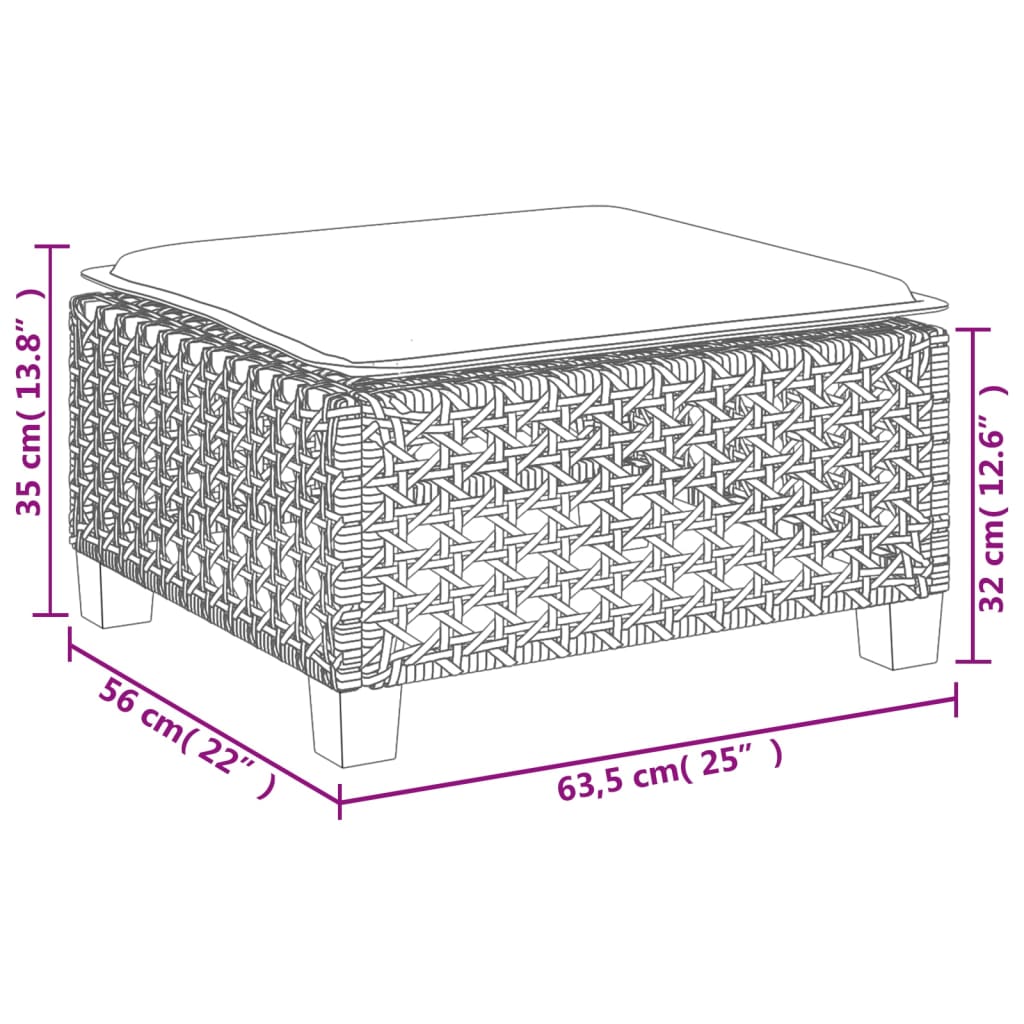 8 részes fekete polyrattan kerti ülőgarnitúra párnákkal