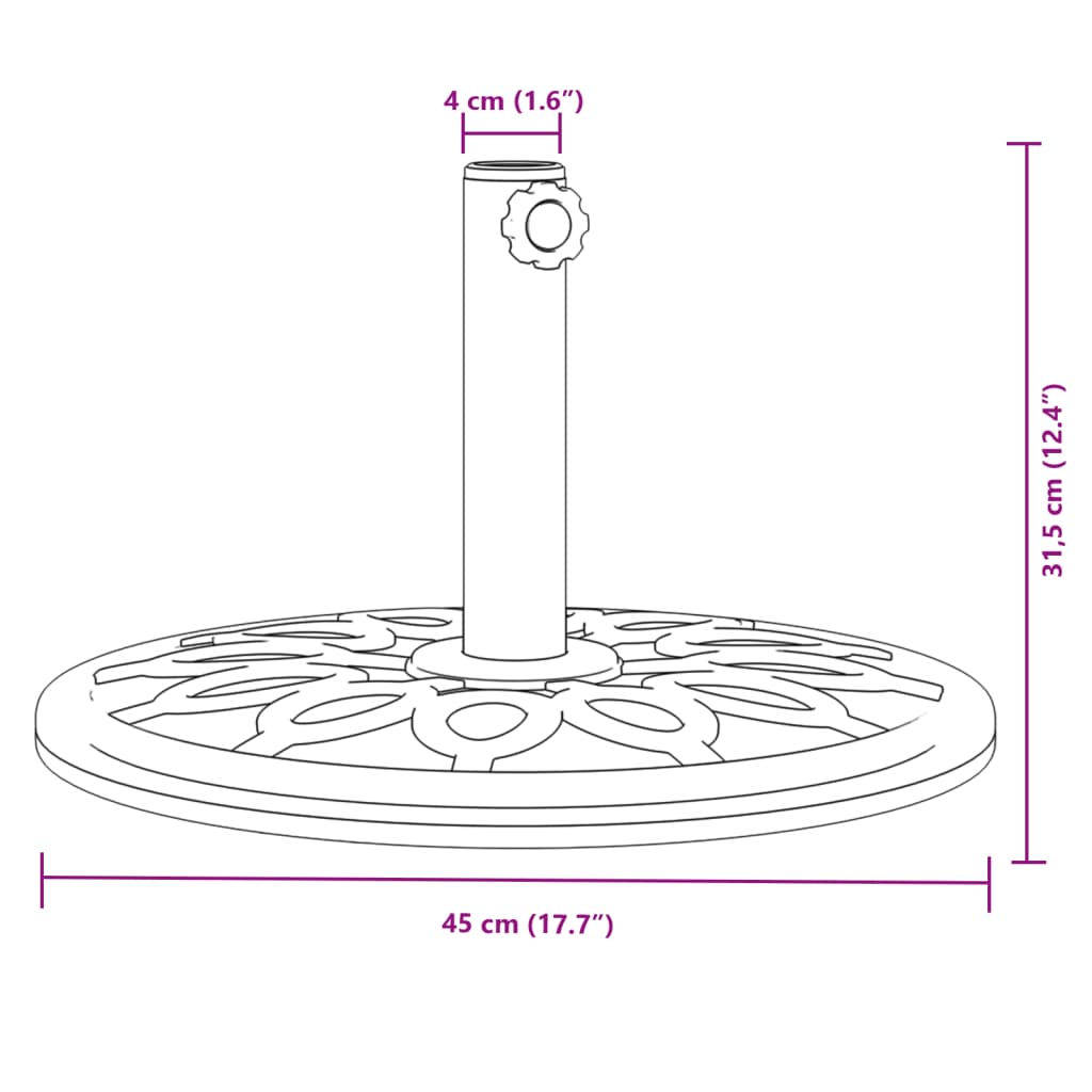 kerek napernyőtalp rúdhoz Ø38 / 48 mm 12 kg