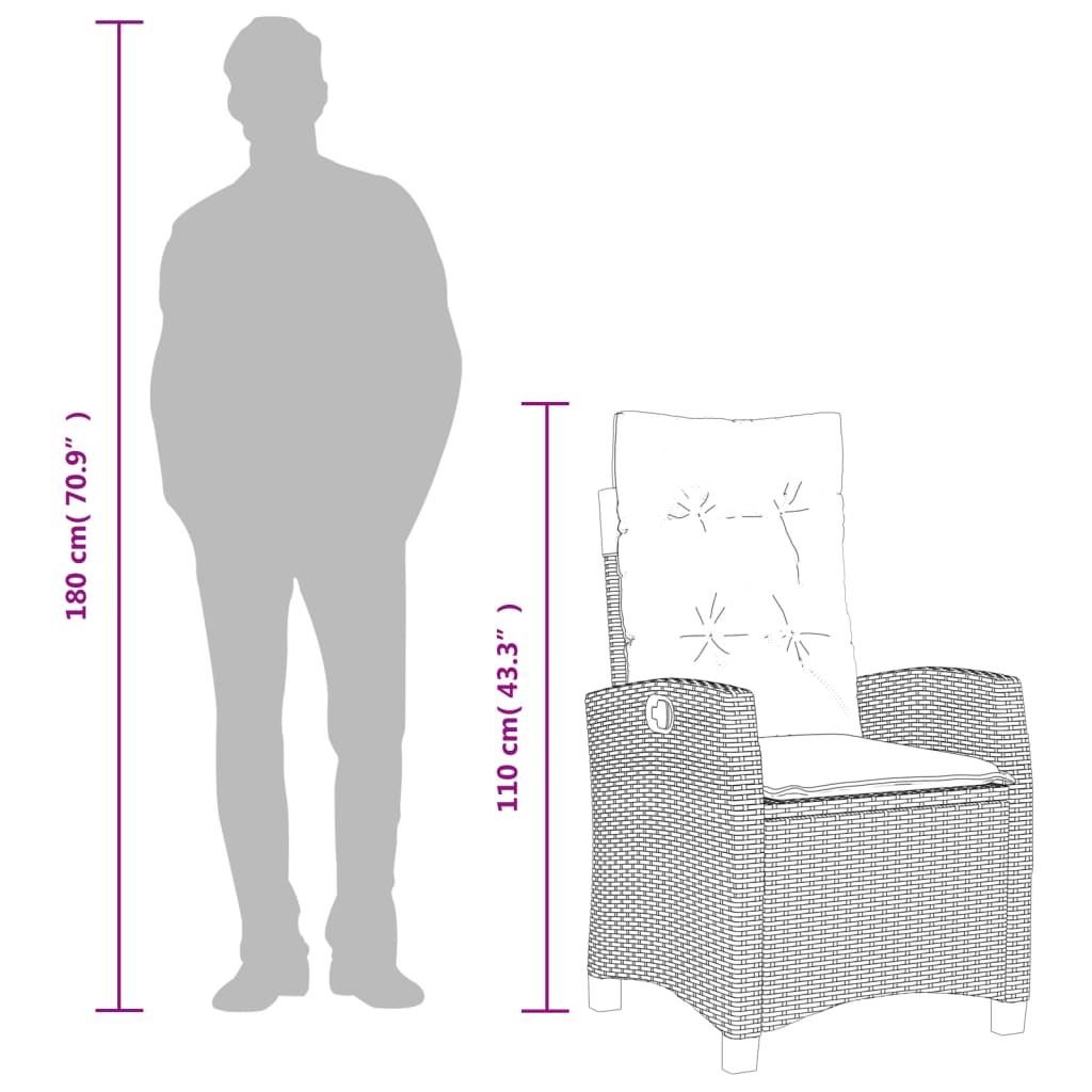 5 részes szürke polyrattan kerti étkezőgarnitúra párnával