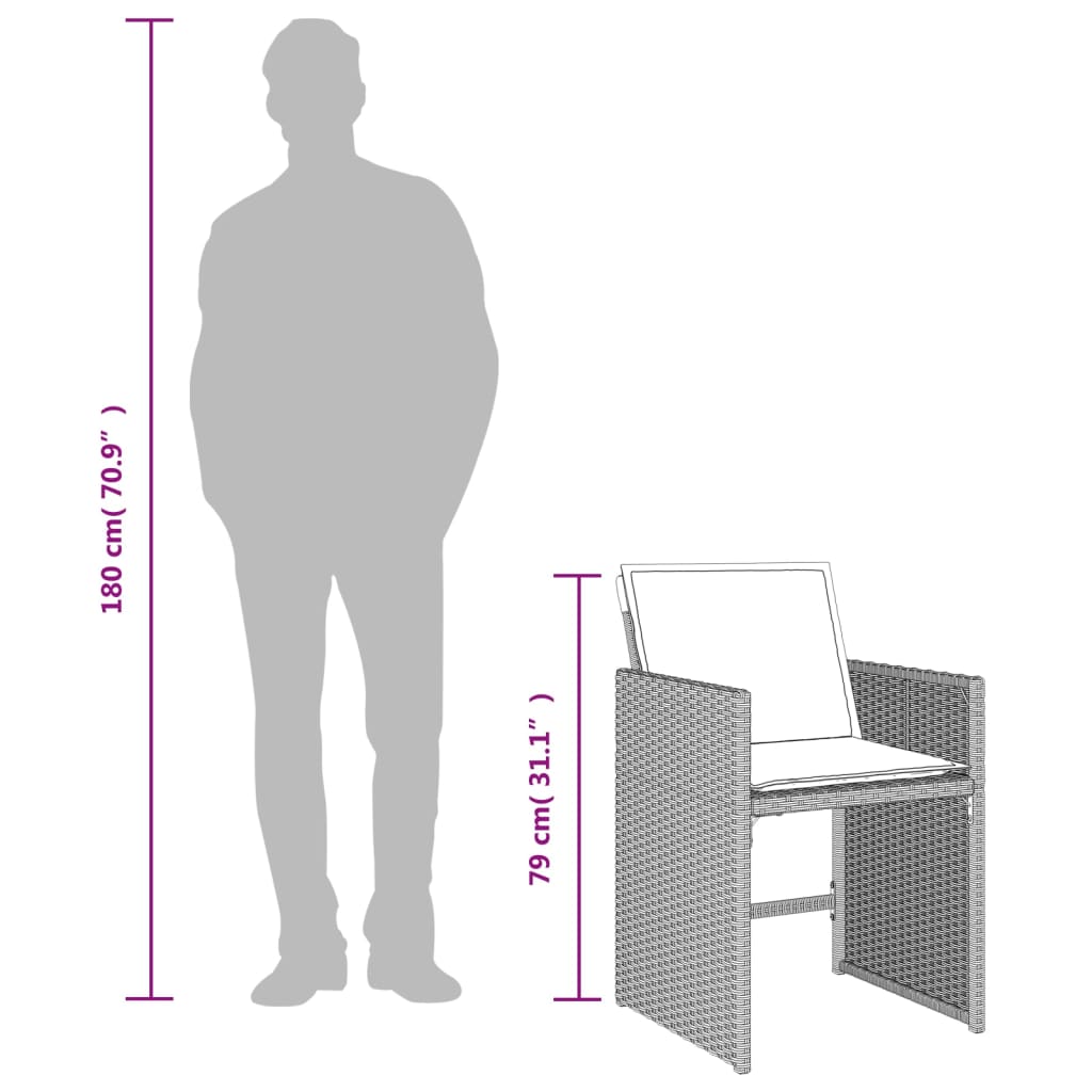 4 db világosszürke polyrattan kerti szék párnával