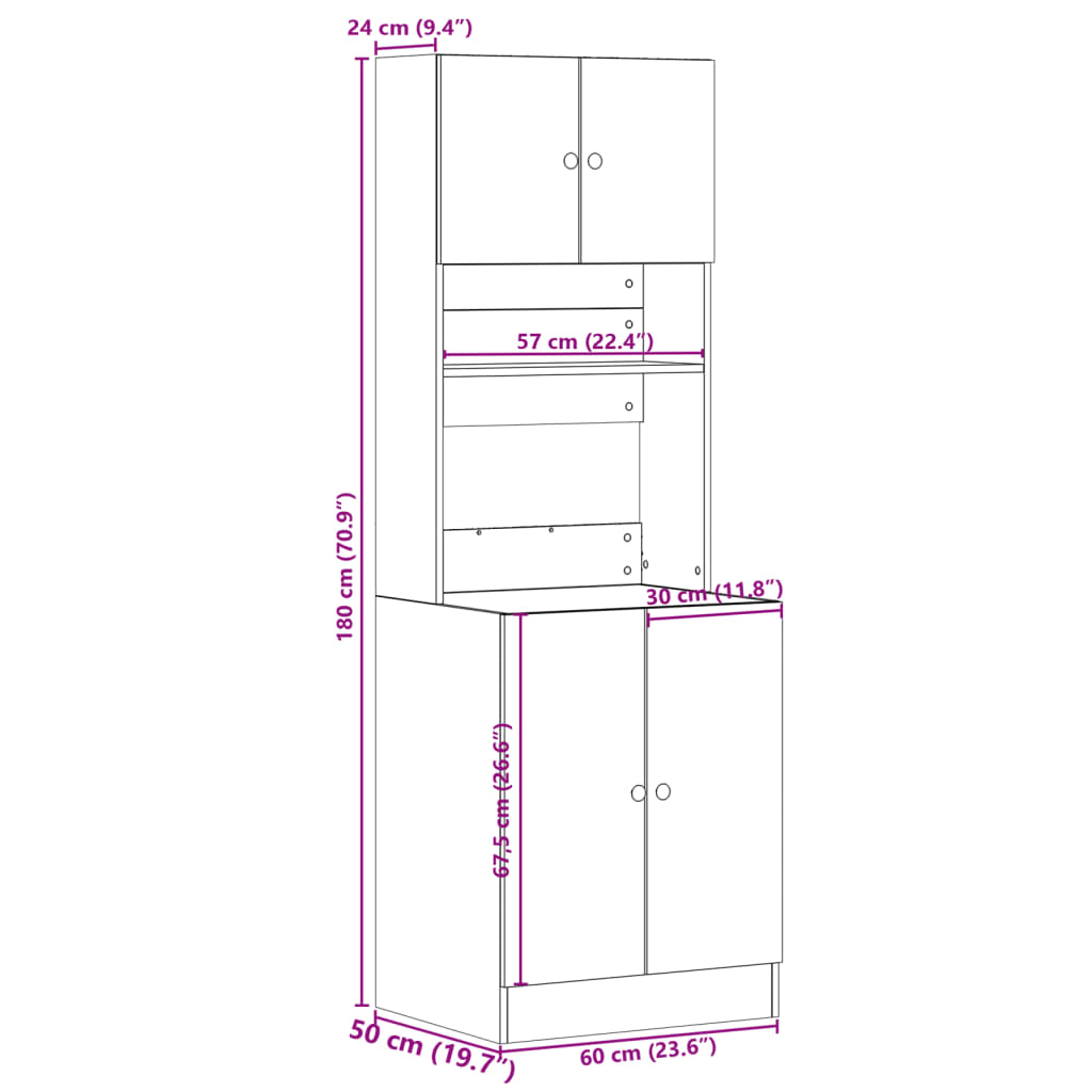 betonszürke szerelt fa konyhaszekrény 60 x 50 x 180 cm