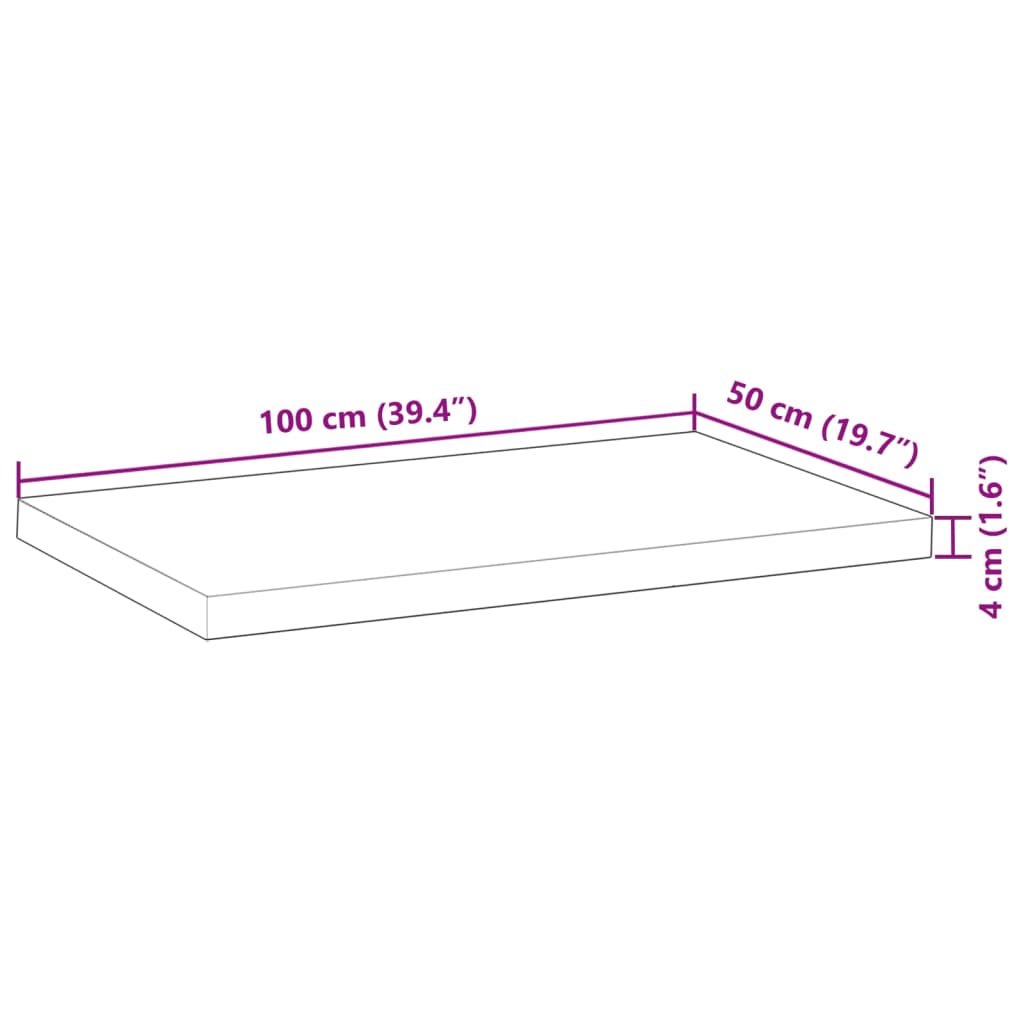 olajbevonatú tömör akácfa fürdőszobapult 100 x 50 x 4 cm
