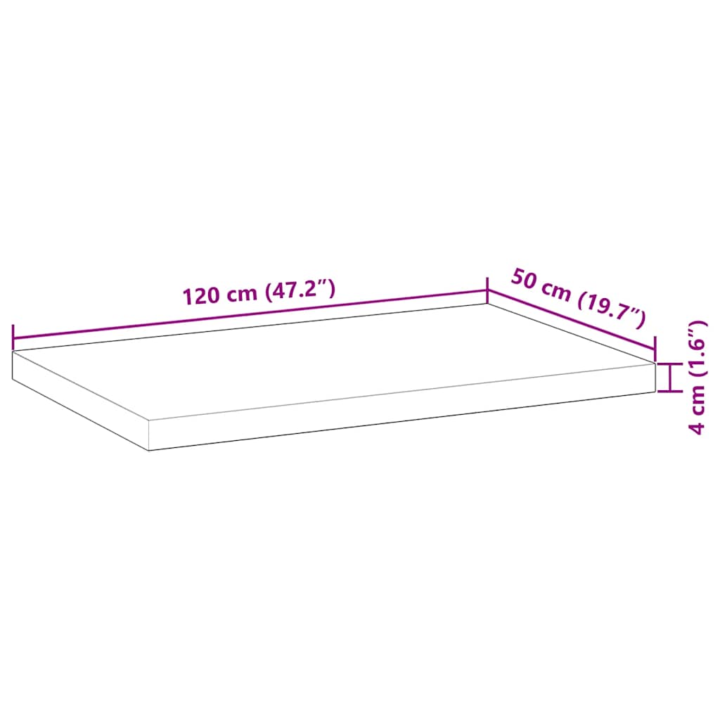 olajbevonatú tömör akácfa fürdőszobapult 120 x 50 x 4 cm