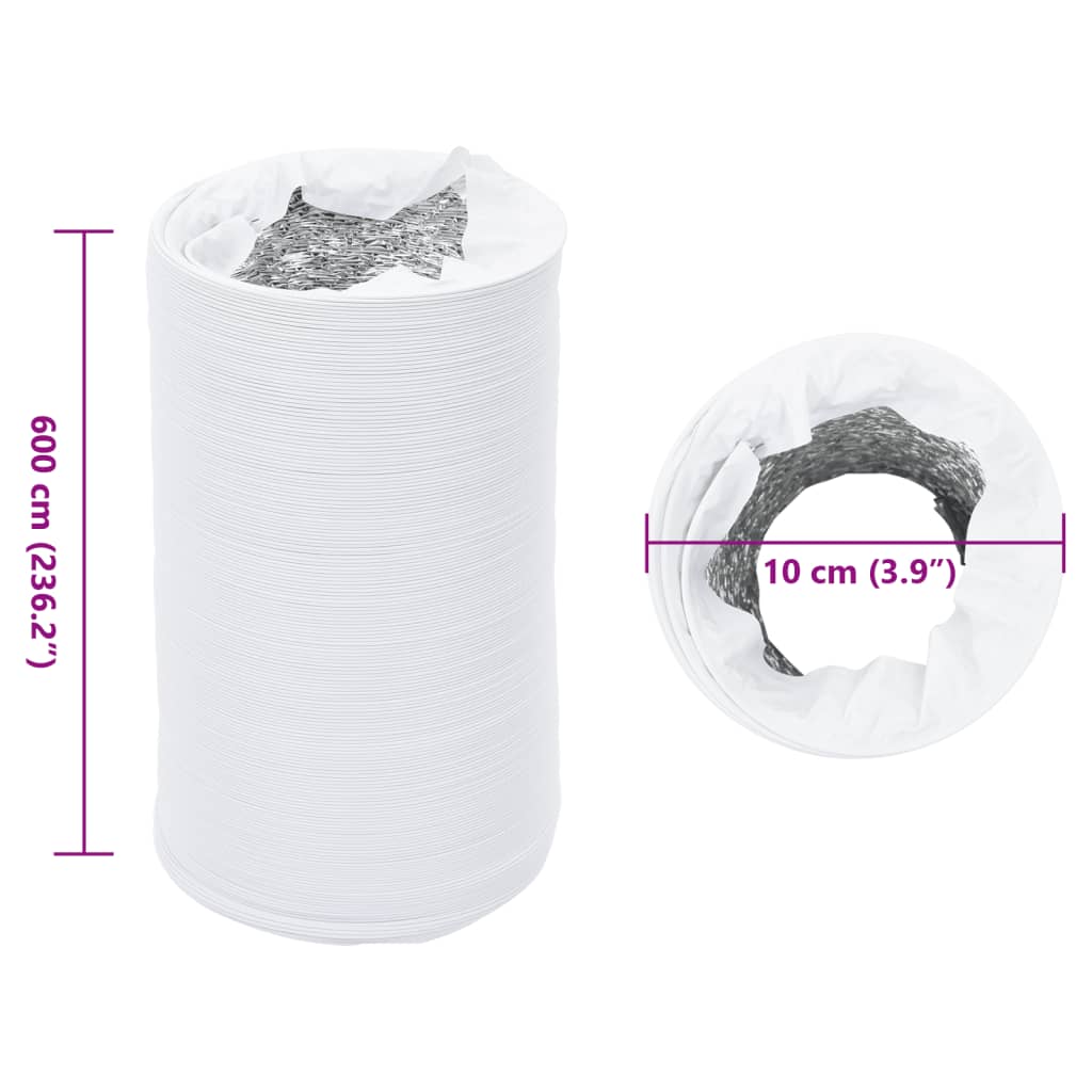alumínium és PVC szellőzőcső 6 m Ø10 cm