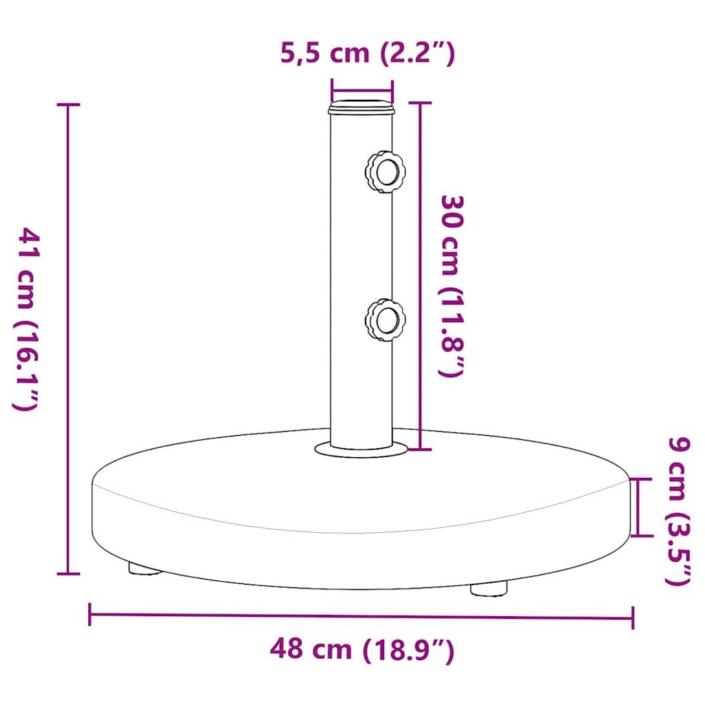 kerek napernyőtalp Ø32/38/48 mm-es rúdhoz 25 kg
