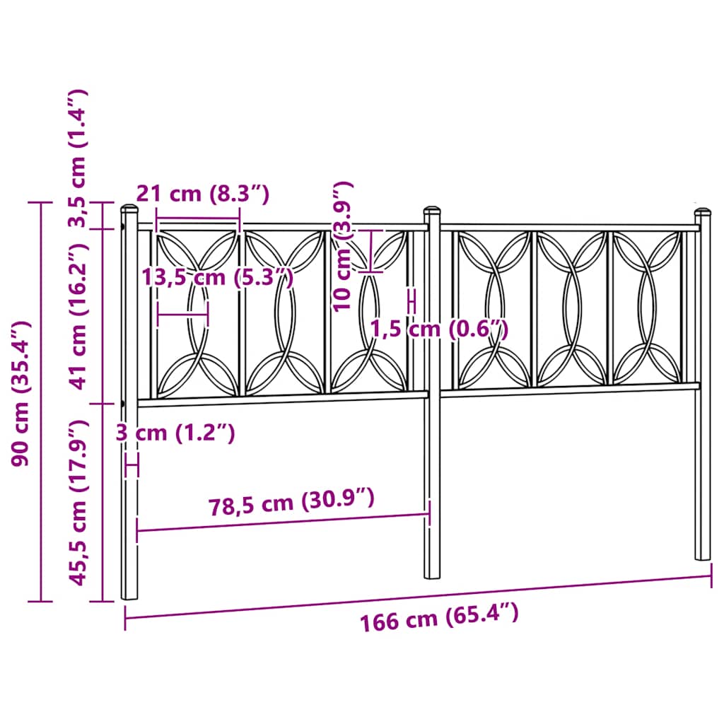 fehér fém csere fejtámla 160 cm