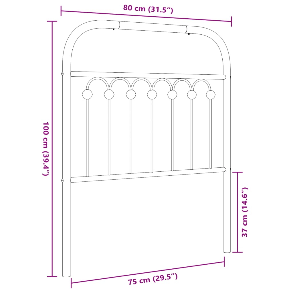 fehér fém csere fejtámla 75 cm