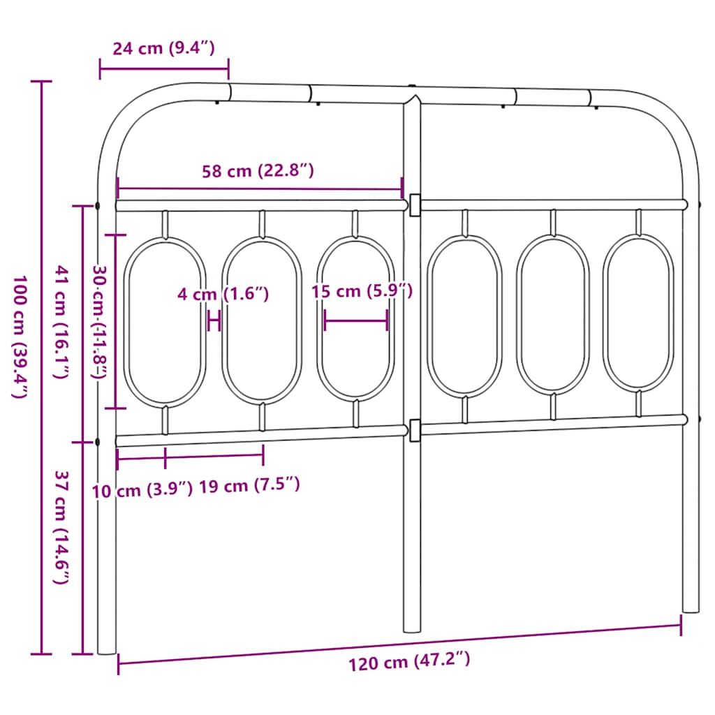 fehér fém csere fejtámla 120 cm