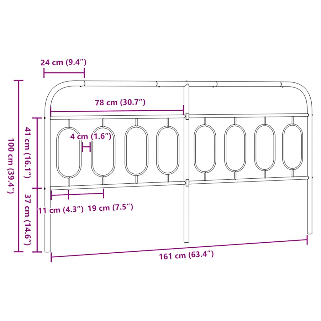 fehér fém csere fejtámla 160 cm