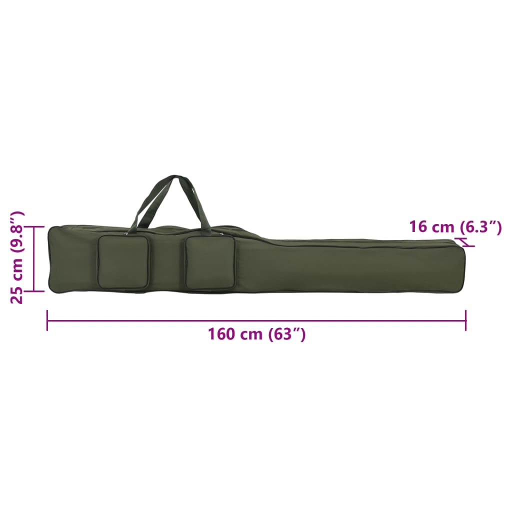 sötétzöld oxford szövet horgászbottáska 160 cm