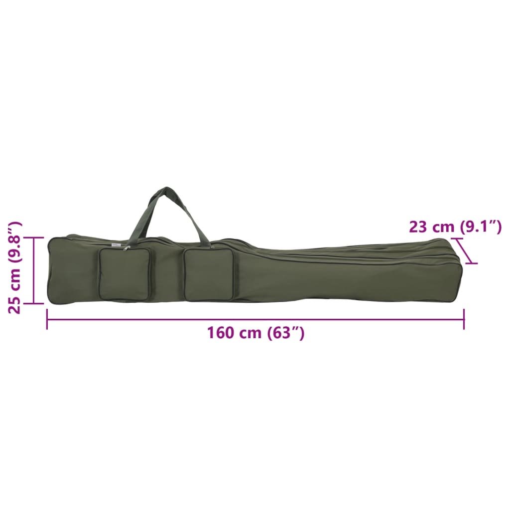 sötétzöld oxford szövet horgászbottáska 160 cm