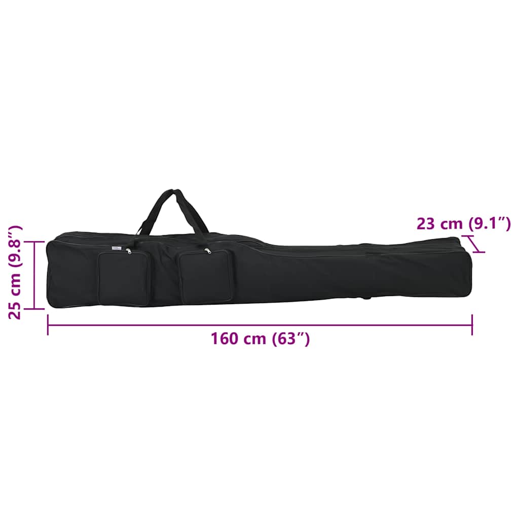 fekete oxford szövet horgászbottáska 160 cm