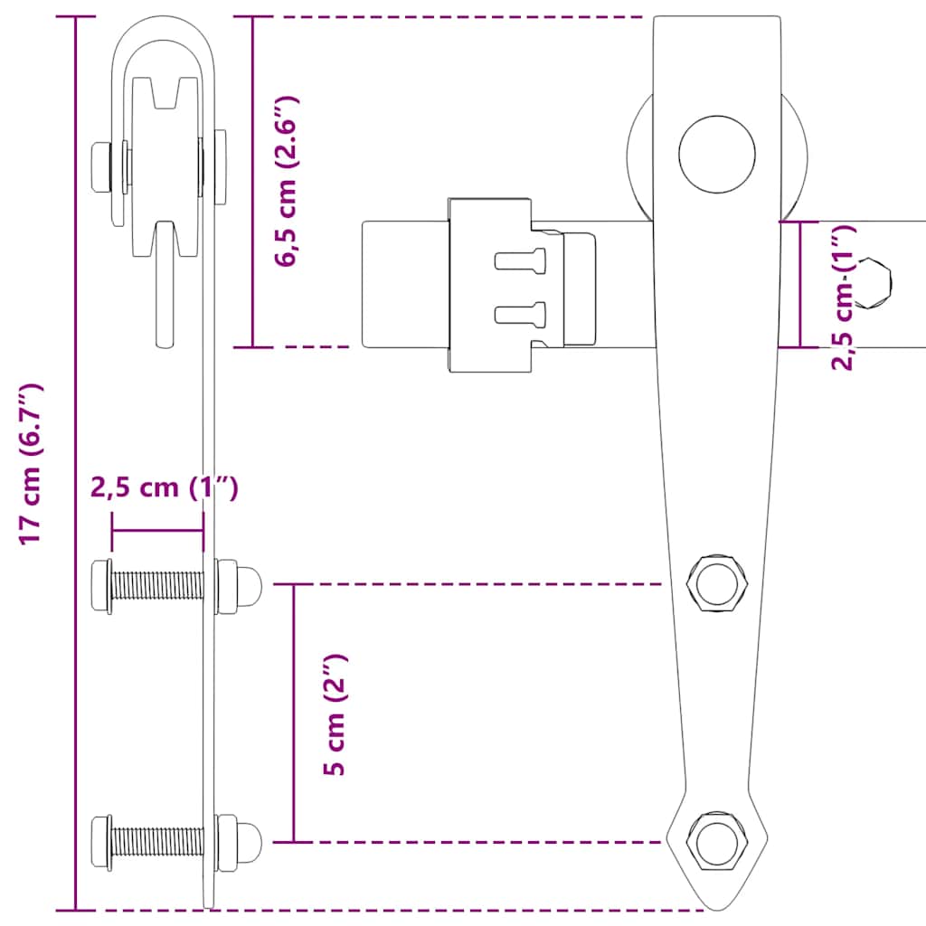 Tolószekrény ajtókészlet 213 cm szénacél