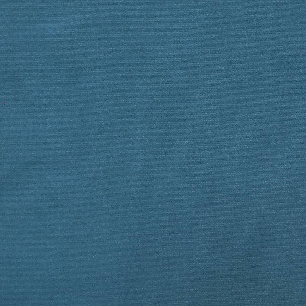 sötétkék bársony rugós ágy matraccal 180x200 cm