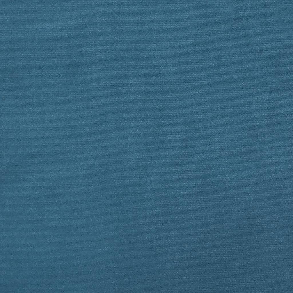 kék bársony rugós ágy matraccal 200x200 cm