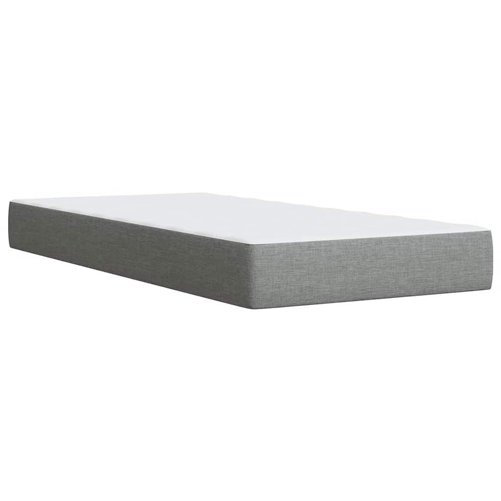 világosszürke szövet rugós ágy matraccal 90x190 cm