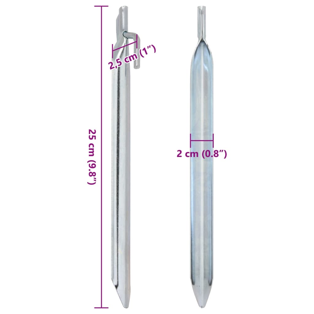 24 db V-alakú horganyzott acél sátorszeg 25 cm Ø20 mm