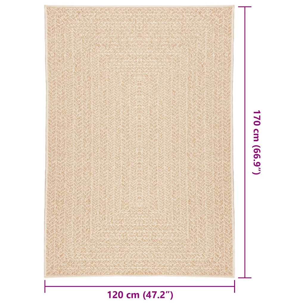 ZIZUR bézs juta hatású beltéri és kültéri szőnyeg 120 x 170 cm