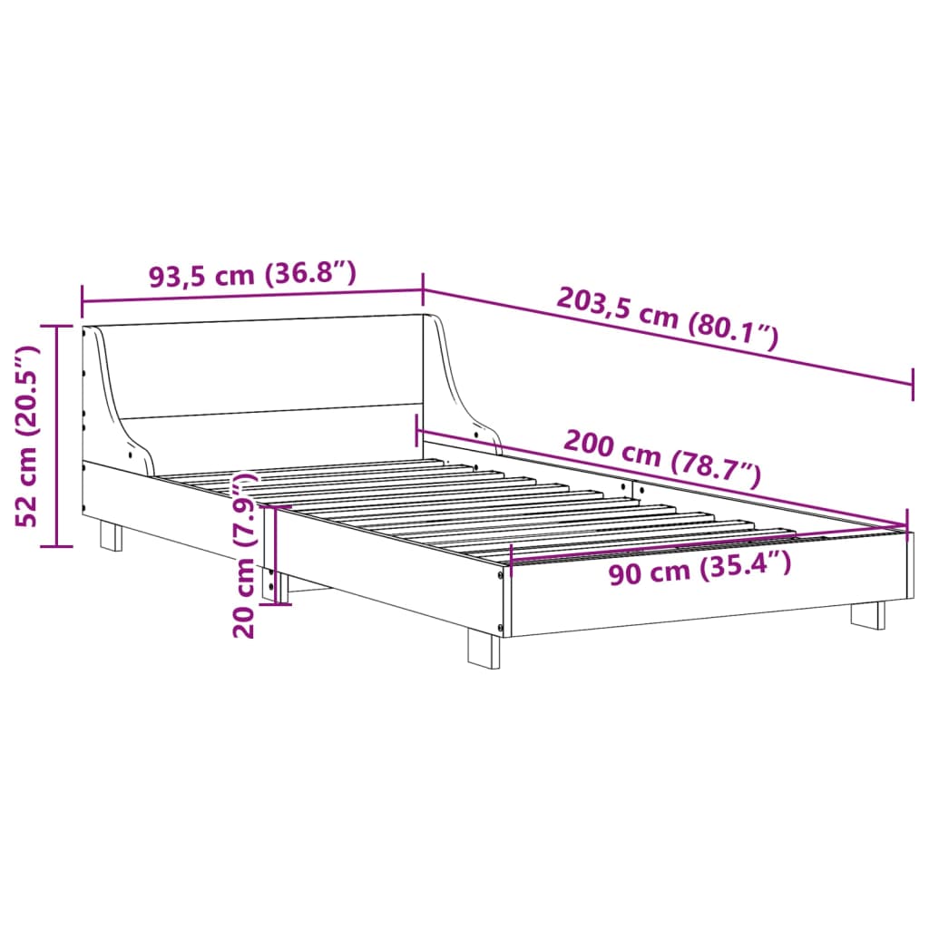 fehér tömör fenyőfa ágy matrac nélkül 90 x 200 cm