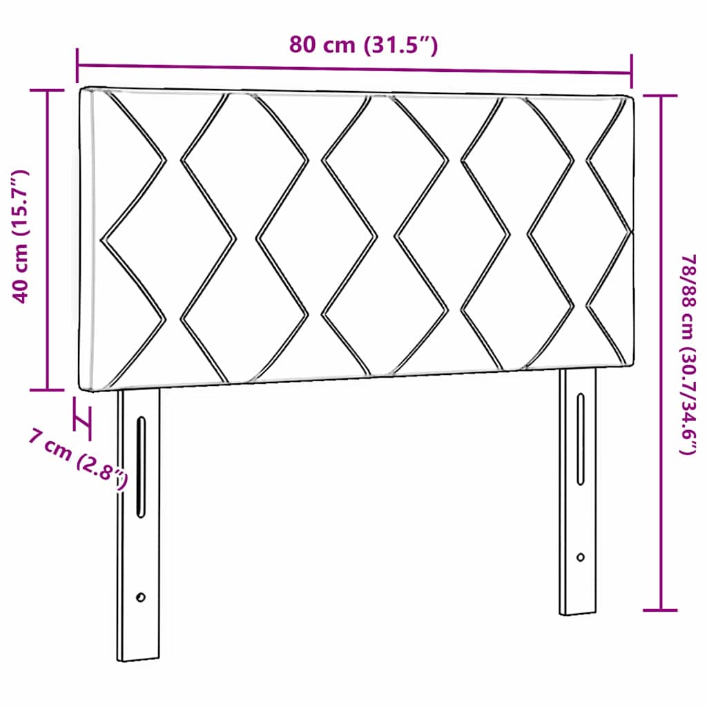 LED ágytámla Rózsaszín 80 cm Bársony