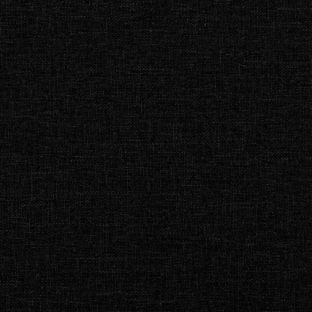 Boxrugós ágy fejtámlával Fekete 200 x 90 cm szövet