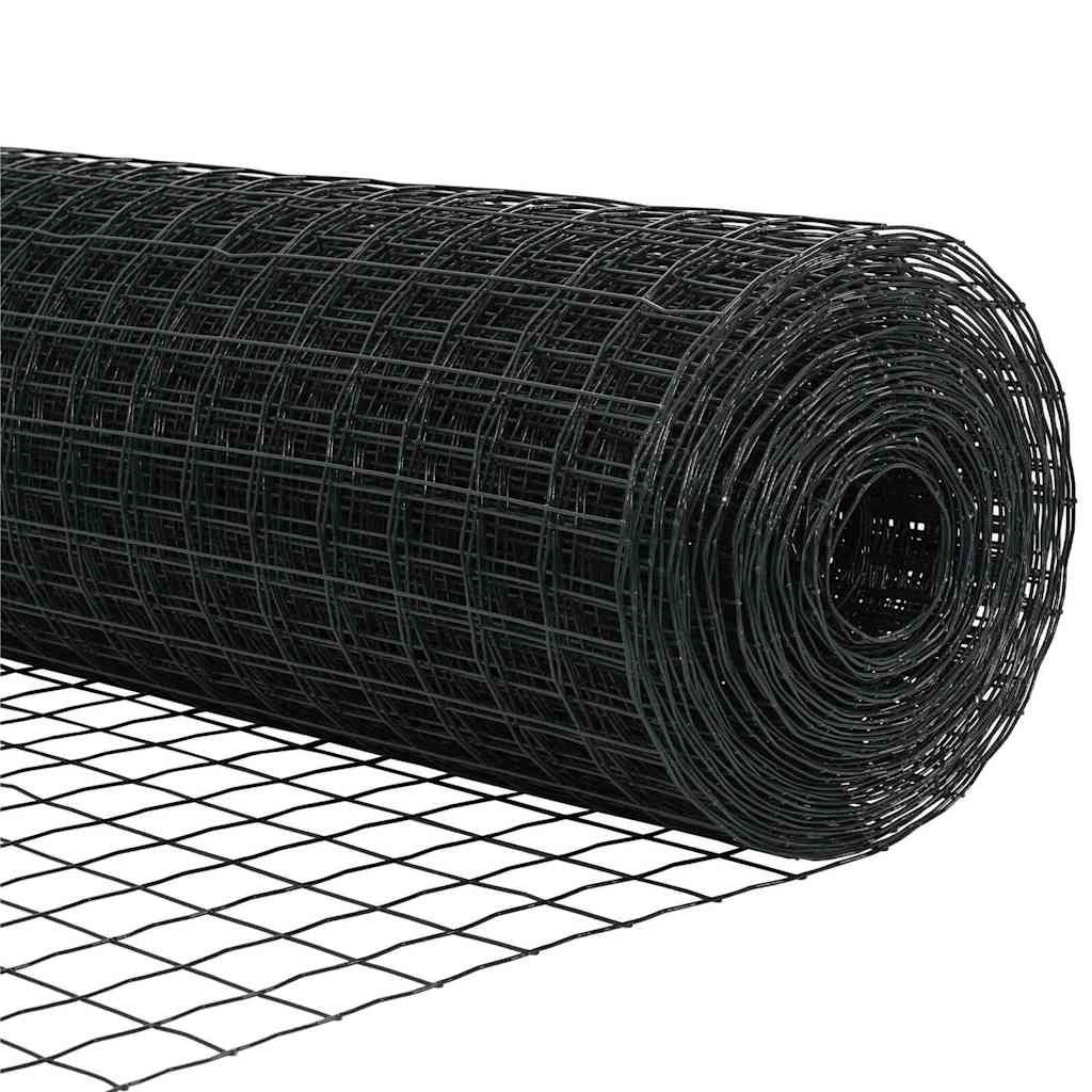 Kerítés oszlopokkal Szürke 0,6 x 25 m Acél és PVC
